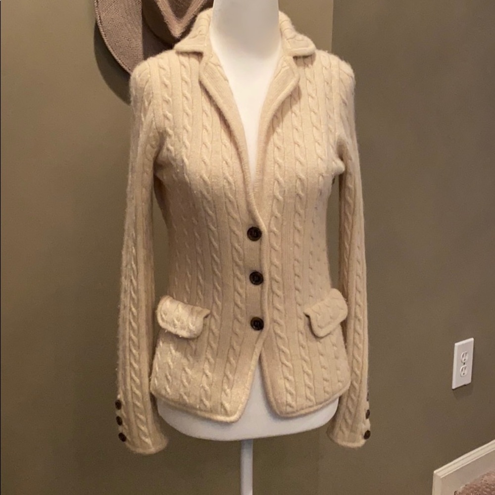 JCrew cable knit button up sweater jacket